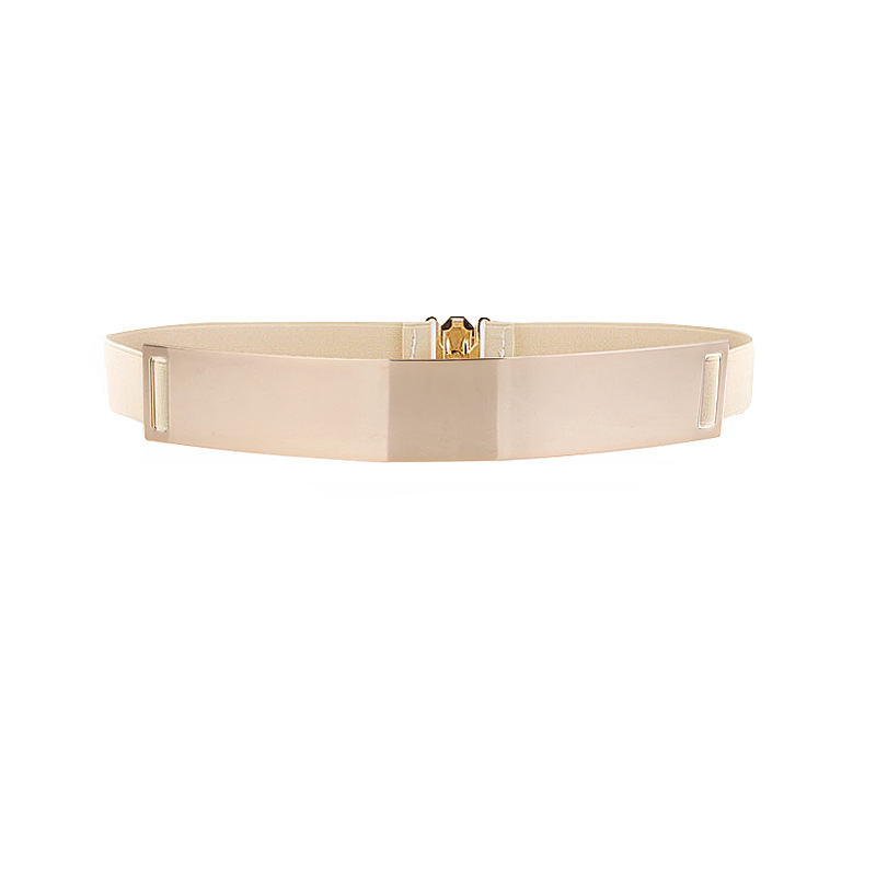 Fashionable elastic golden metal belt