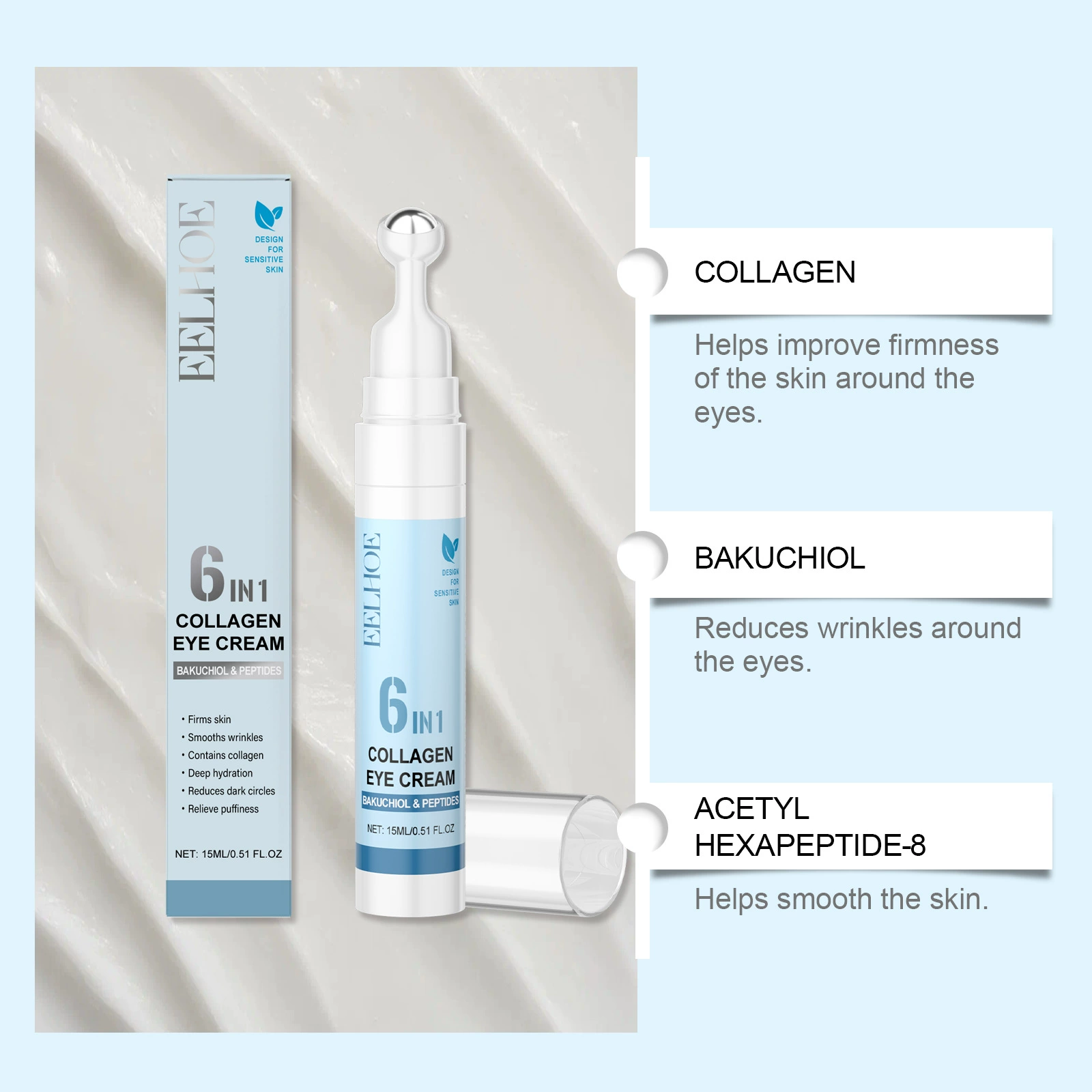 EELHOE Collagen, moisturizing eye cream, eyes protection