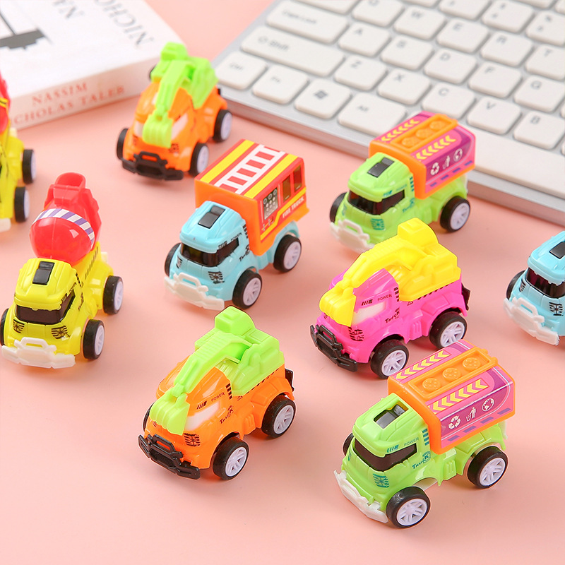 Children's Pull-Back Engineering Vehicle Boy Cement Tank Truck Excavator Model Mini Traffic Toy Wholesale