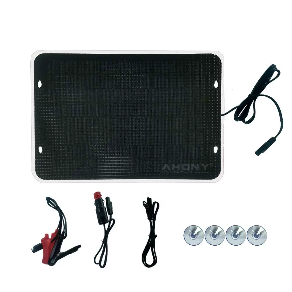 10w 点烟灯电池夹充电器12V 可充电电池太阳能电池板涓流充电器