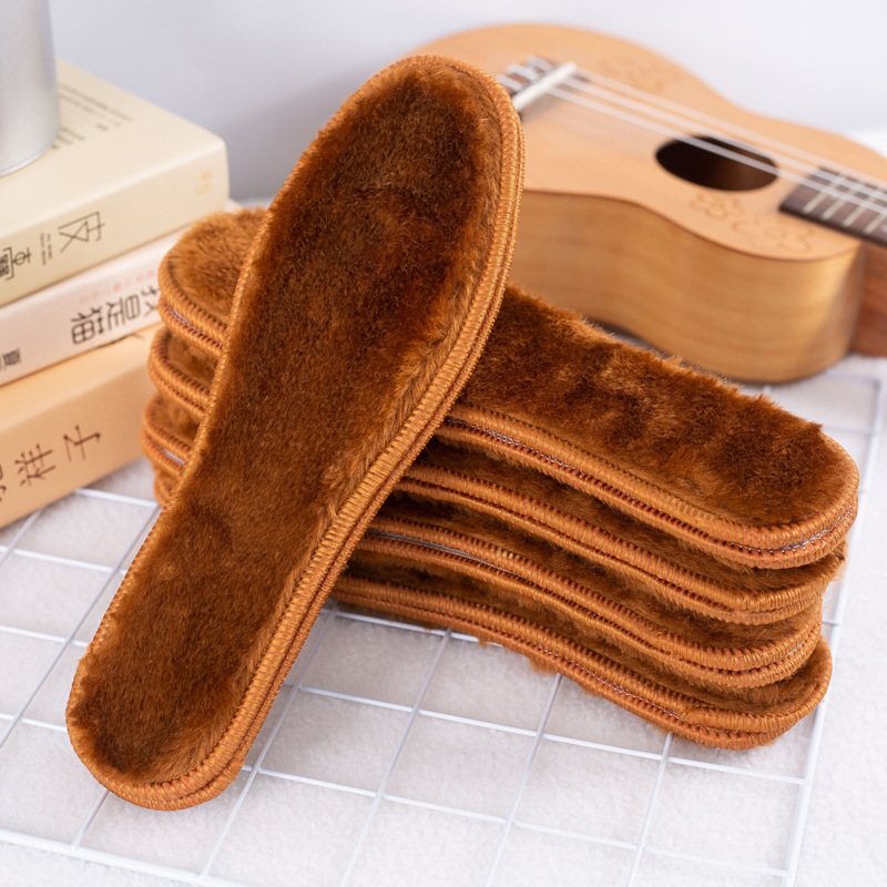Thickened and Fleece-lined Breathable and Sweat-absorbent Anti-odor Lamb Wool Slippers for Winter