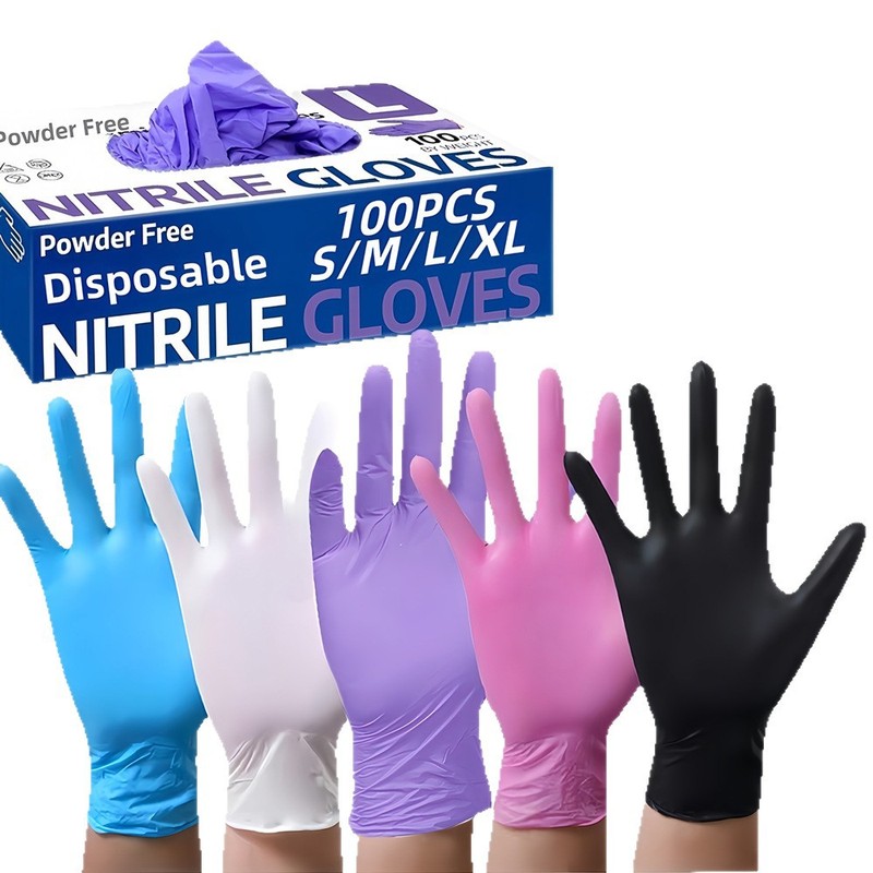 跨境爆款代发新品一次性丁腈手套防水食品级丁晴nitrile gloves|undefined