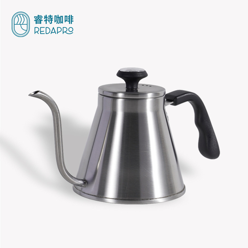 Stainless Steel Thick Composite Bottom Hand Coffee Pot Outdoor Camping with Thermometer Induction Cooker Water Boiling Fine Mouth Pot 1.2l
