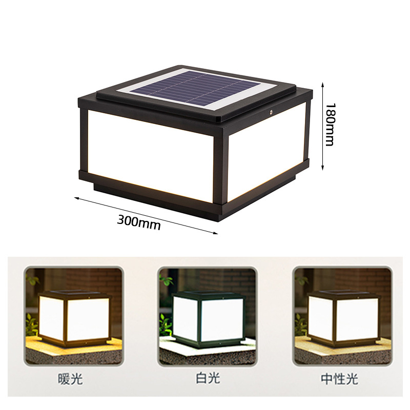 Lámpara Solar de Columna Pinye, Lámpara de Pared para Jardín, Impermeable, Moderna y Sencilla, para Hogar, Villa, Puerta, Patio