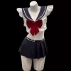 White mini-skirt with bow, trousers