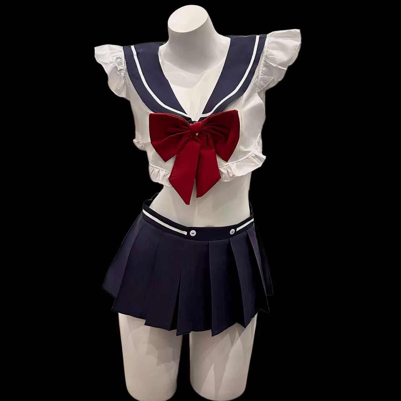 曼欲 Underwear with bow, cute pleated skirt, set