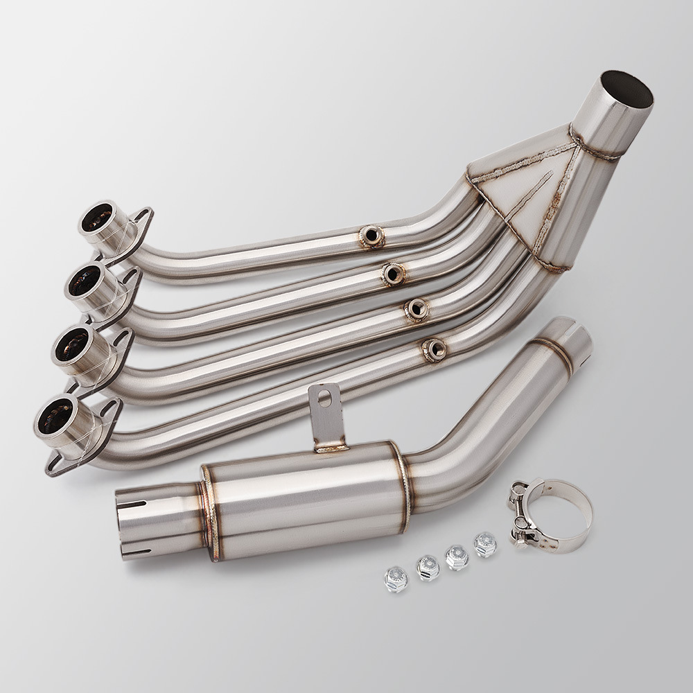 Motorcycle Exhaust Pipe Modification for S600Rs Stainless Steel with Drum Front Section, Connects to Original Tail Section for Non-Destructive Installation