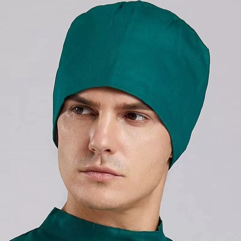 Медицинская шапка из чистого хлопка для мужчин и женщин, круглая шапка, маска на ремешке, экстренная медицинская хирургия, шапка для оральной и стоматологической хирургии на ремешке