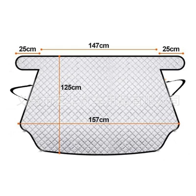 Car snow shield hook front windshield cover snow - 10-magnets-upper-4-lower-6-without-rearview-mirror-cover