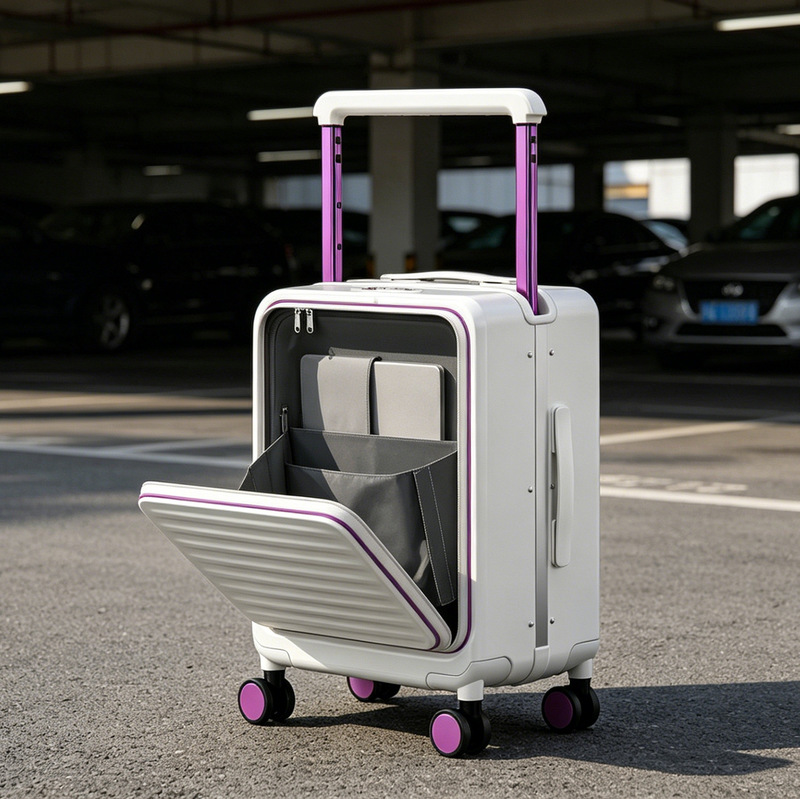 Front-Opening Suitcase with Wide Handle, Large Capacity Password Lock Suitcase, 19-Inch Deep Compartment, 20inch Small Carry-On Suitcase Front-Opening Suitcase with Wide Handle, Large Capacity Password Lock Suitcase, 19-Inch Deep Compartment, 20inch Small Carry-On Suitcase