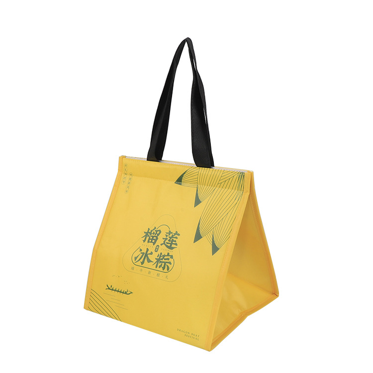 厂家直销外卖蛋糕铝箔保温袋立体加厚彩色保冷袋手提自粘无纺布袋