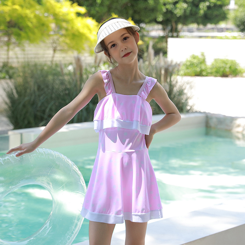 Vestido de princesa para niñas, traje de baño, nuevo vestido de una pieza para niños grandes, conservador, chica gorda, lindo traje de baño con protección solar