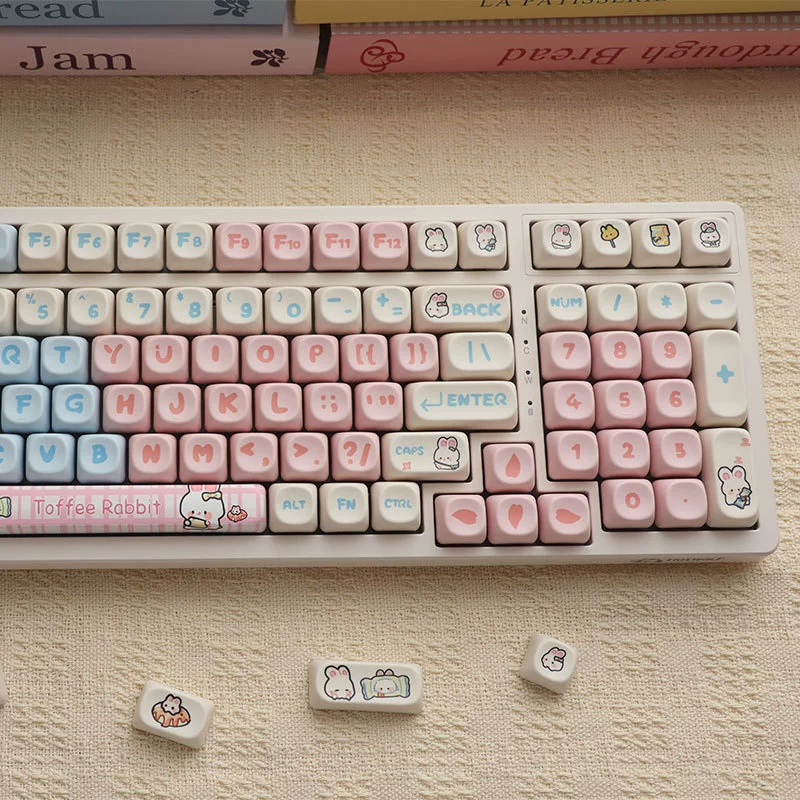 Клавиши Tossen Bunny Key Caps милый мультяшный, MOA, очень маленькие, горячая сублимация Ningzhi Hi75 98 99104 F87RK