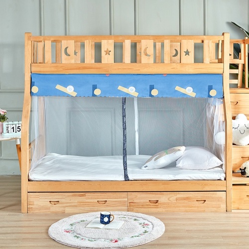 Wholesale mother and child bed mosquito net bottom bed for 1.2m 1.35m 1.5m without installation double door trapezoidal home high and low bed