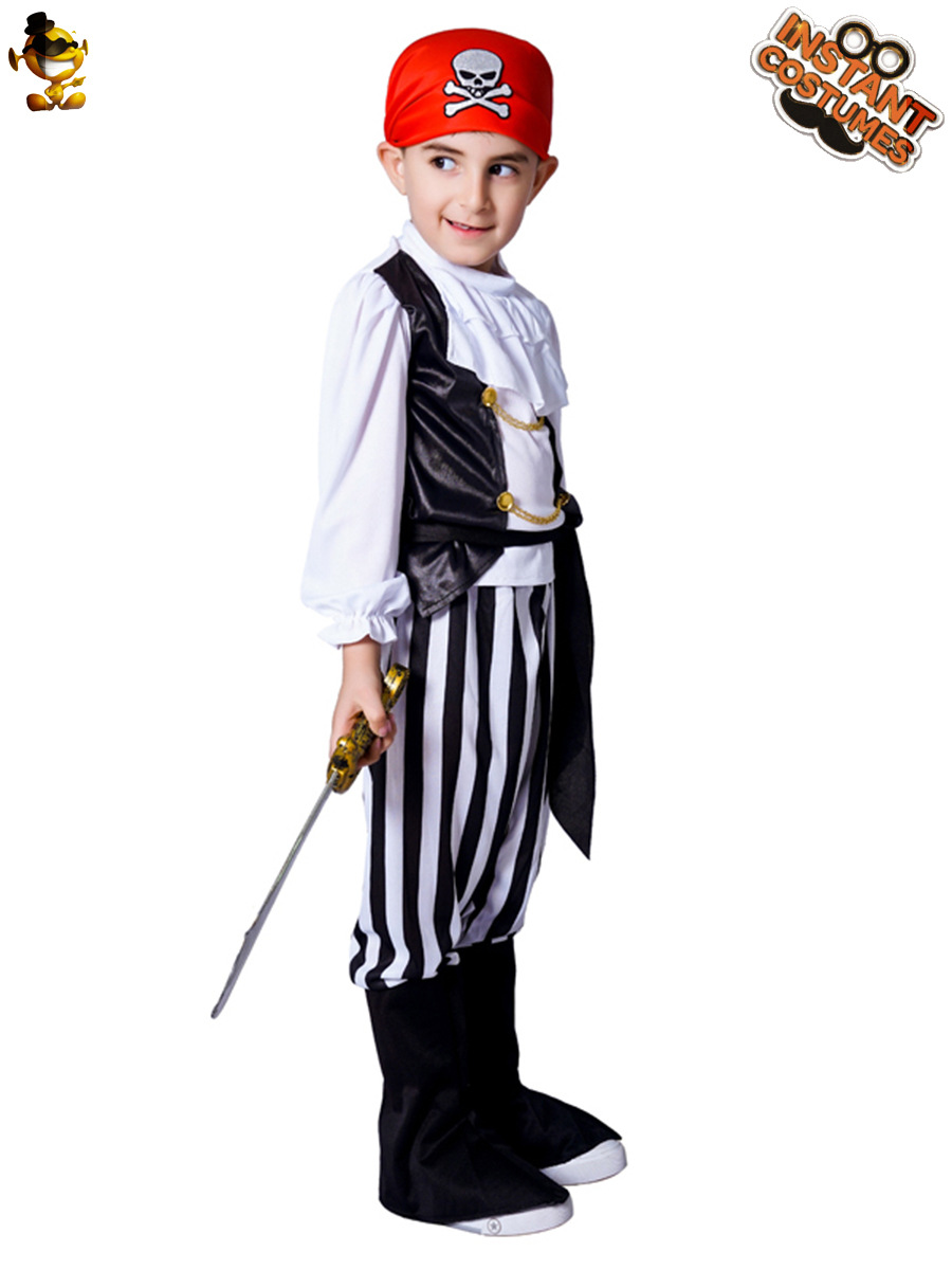 Traje de pirata de los hombres frescos de los niños transfronterizos Halloween carnaval niños pirata fiesta traje Cosplay traje image 7