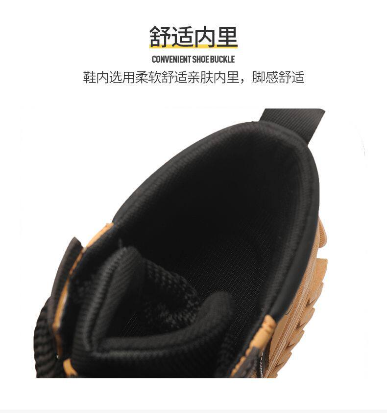 Giày bốt Martin nam cổ cao thoáng khí, kiểu Anh cổ điển, đế thấp 3 cm, dây buộc — L960 kaki, L960 màu đen chi tiết 20