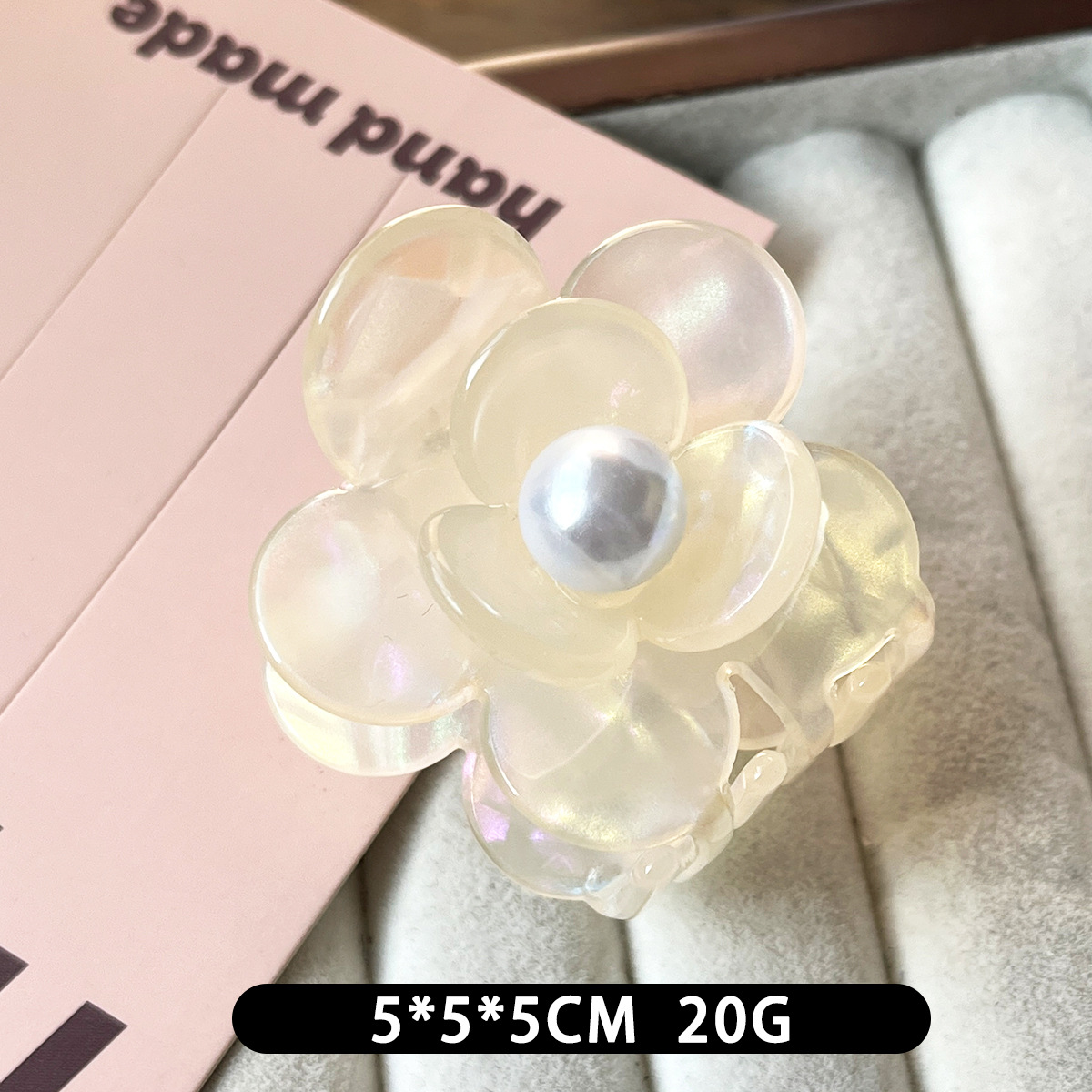 Camellia coreana, clip de agarre de ácido acético, clip de tiburón de alto nivel, clip de cabello de cabeza posterior, adorable cabello de niña, adornos de cabello dulces
