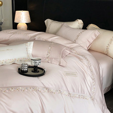 高品质全棉100S舒适长绒棉四件套纯棉加厚婚庆被套床上用品4件套