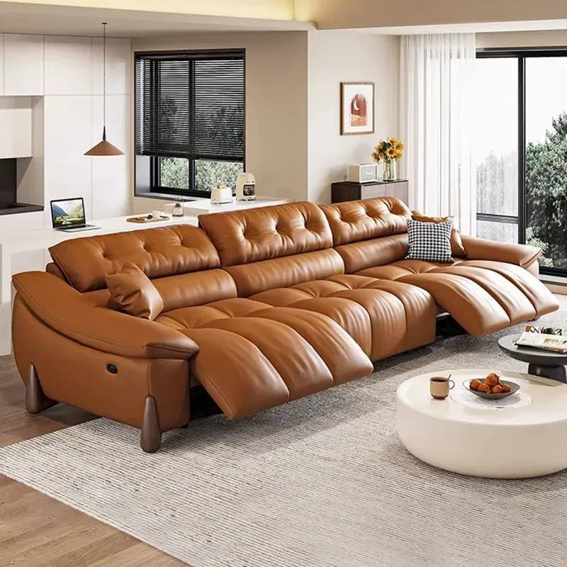 Электрический диван, натуральная кожа, домашняя гостиная, многофункциональный диван, космическая капсула, нулевая стена, итальянская легкая роскошь, коровья кожа первого слоя и т. д.