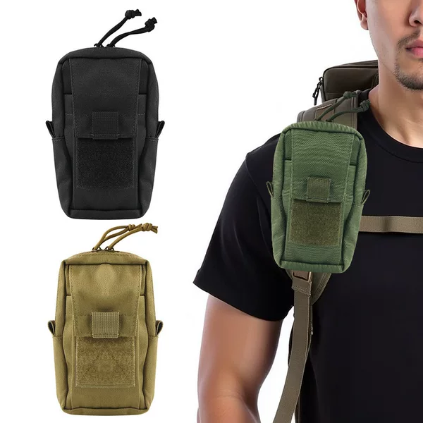 Cross-Border Hot Selling Outdoor Storage Shoulder Strap Mobile Phone Bag Multi-Functional Military Fan Tactical First Aid Bag Outdoor Walkie-Talkie Bag