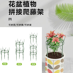 Horticultural Green Plant Support Frame Plant Support Frame Flower Support Frame Leaf Protection Frame Multi-layer Infinite Overlapping Orchid Support Frame