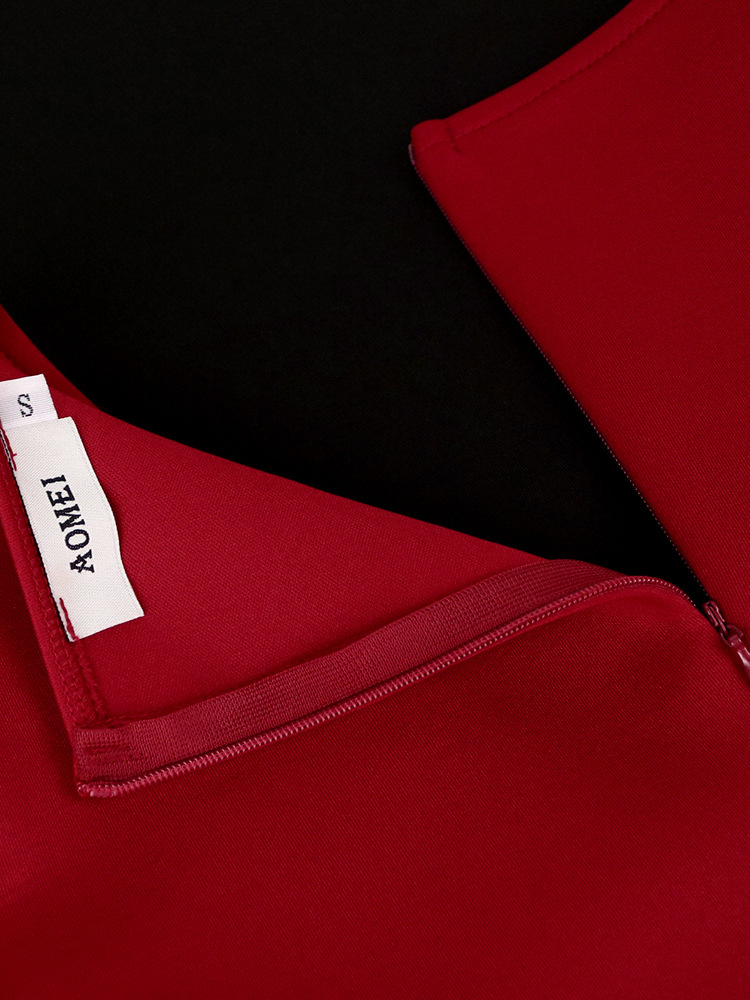 Women's Clothing deep V sexy low cut dress plus size ruffled banquet dress _voghion.com