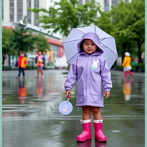 Children's Raincoat for Girls, Elementary School Students, School Bags, Full-Body Waterproof, Big Kidsren's Poncho, Camouflage Mermaid Princess