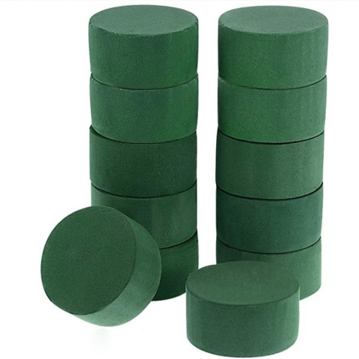 花泥厂圆柱插花泥小香风包花底座大号小号插干花泡沫福桶圆形花泥