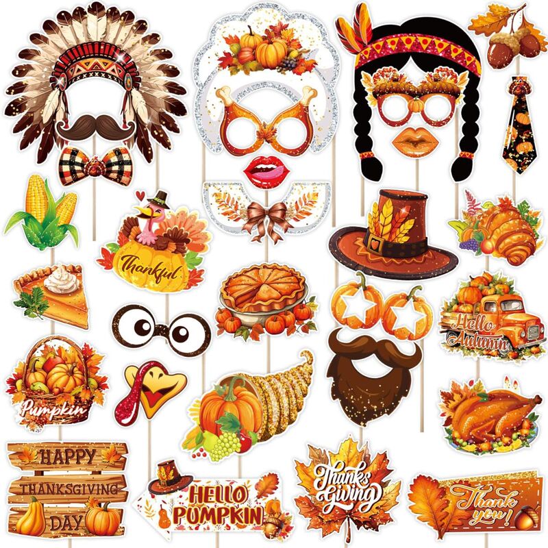 Cross-border Amazon Thanksgiving photo props, party funny photo props, holiday party decoration shooting props Cross-border Amazon Thanksgiving photo props, party funny photo props, holiday party decoration shooting props