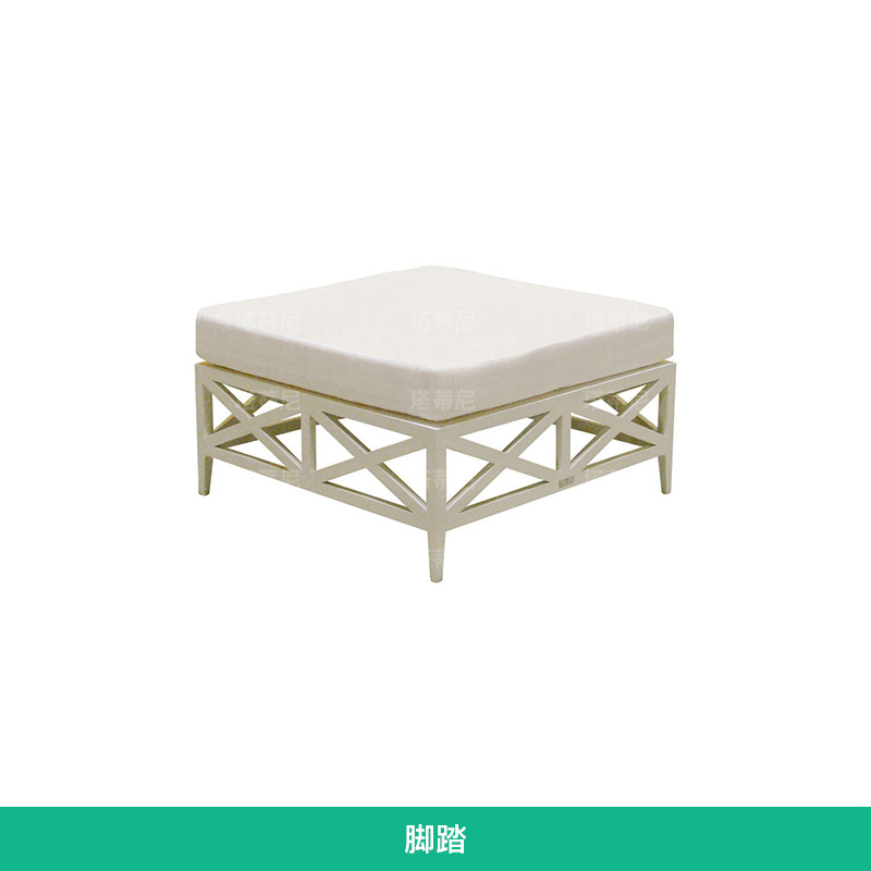 Sofá de exterior para ocio, terraza de villa, protección solar e impermeable, conjunto de muebles de jardín de aleación de aluminio sencillo para exteriores. image 11