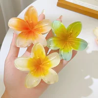 Заколка для волос Plumeria, большая заколка для волос для женщин, заколка для волос на спине, заколка в виде акулы, головной убор для пляжной фотографии