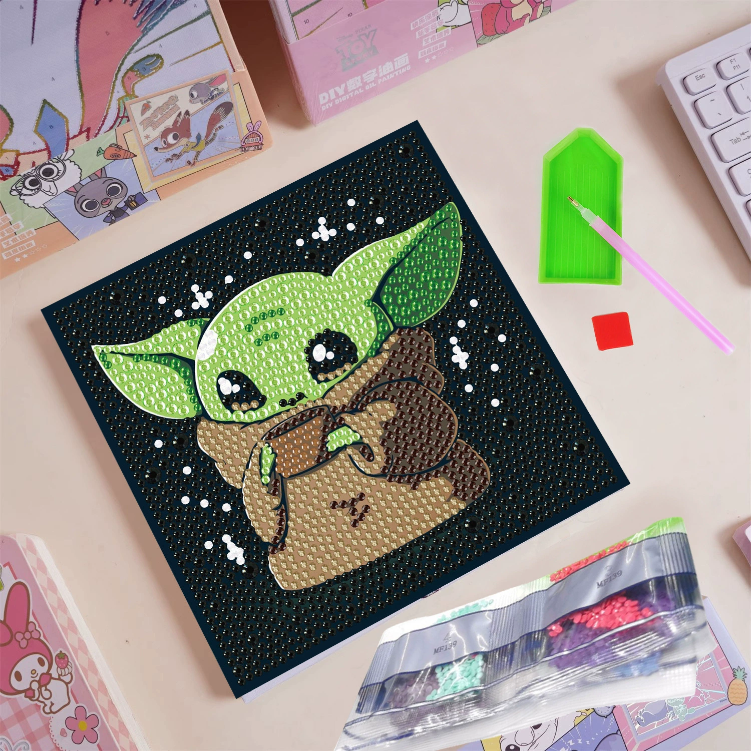 Мультфильм дети DIY полная алмазная живопись растяжной кадр маленький размер точечная алмазная живопись спальня декор картина по цифрам приклеиваемая алмазная живопись
