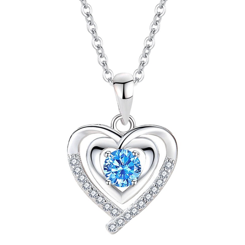 Collar de plata esterlina S925 en forma de corazón Miss collar femenino japonés y coreano en forma de corazón simple todo fósforo temperamento Cadena de clavícula fabricante