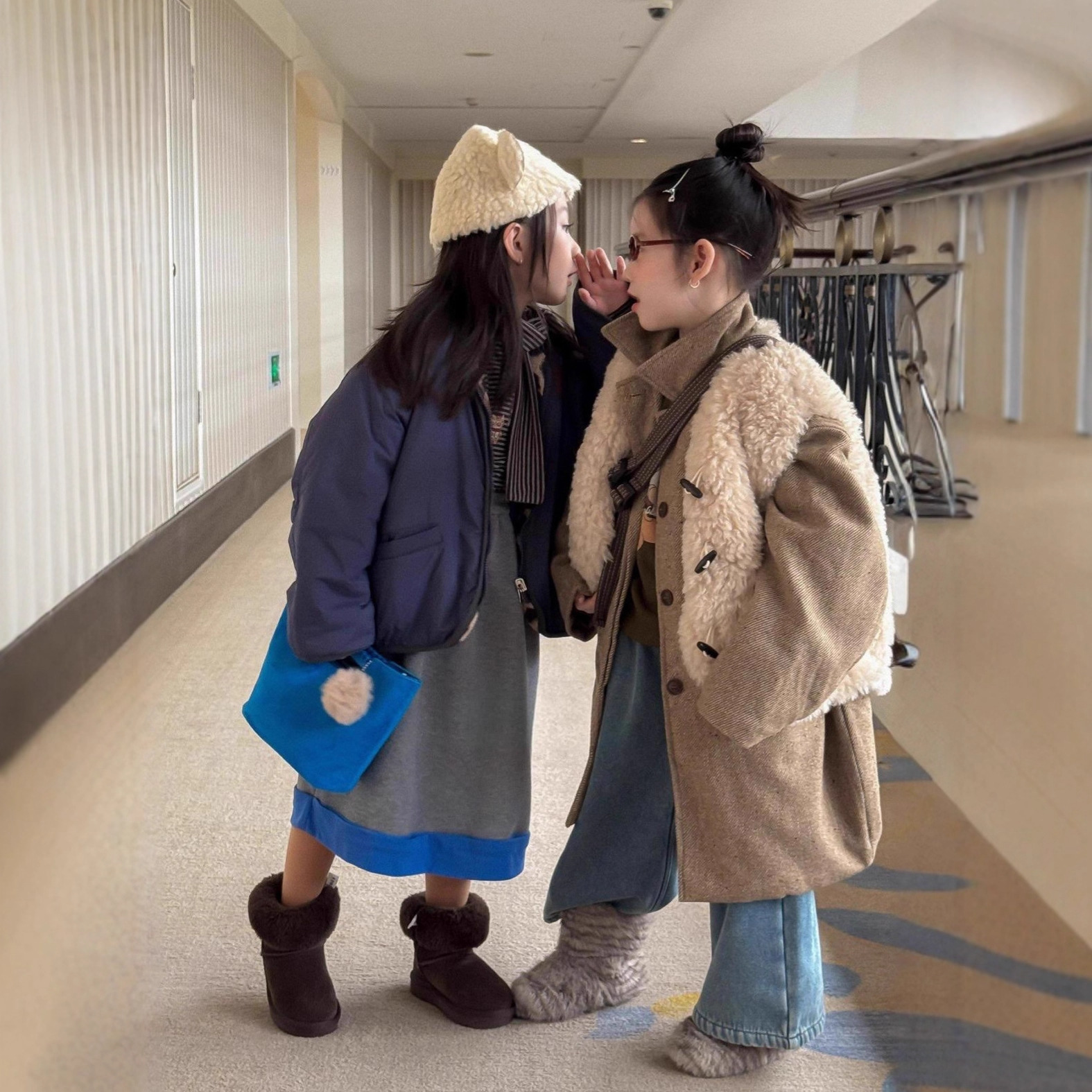波拉韩国童装儿童羊毛呢大衣韩版2025秋冬女童中长款洋气毛呢外套