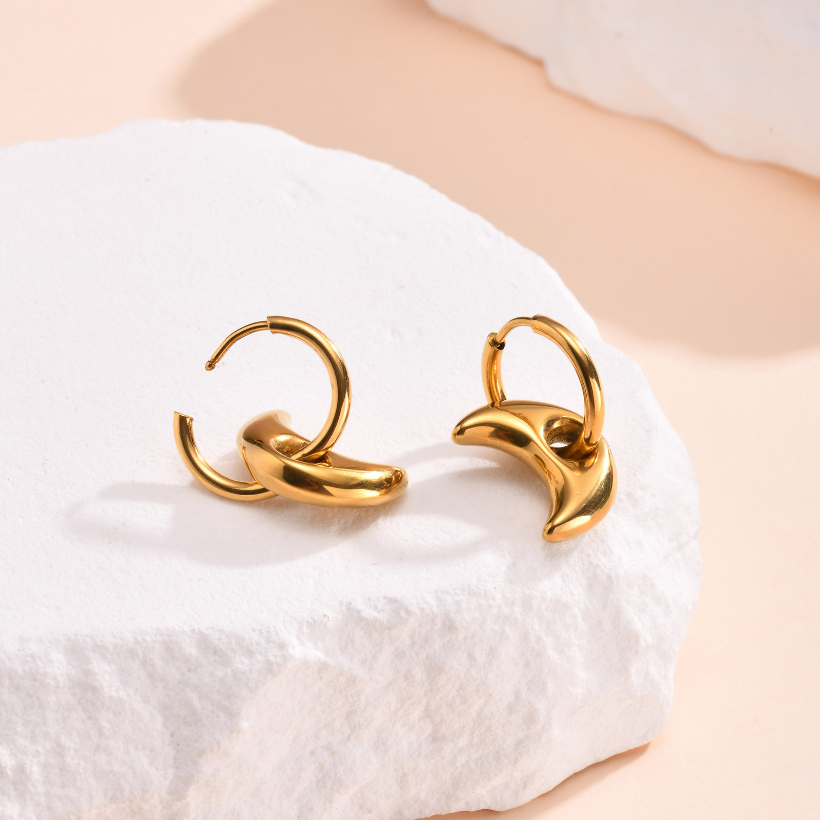 Earrings Classification 1 Pair Casual Simple Style Star Moon Heart Shape 304 Stainless Steel Earrings