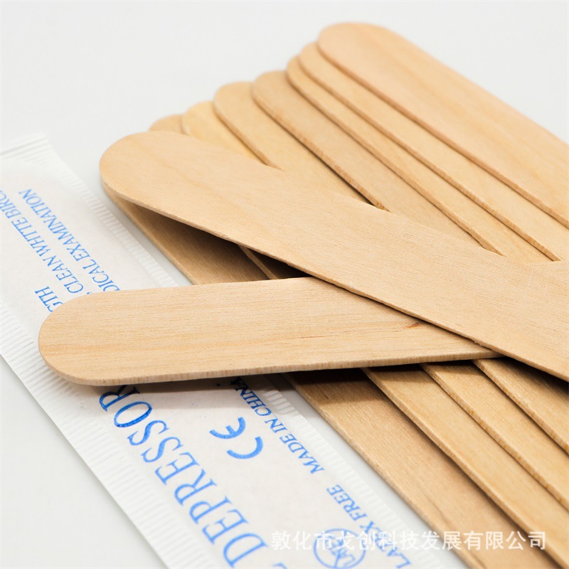 Placa de presión de lengua empaquetada independientemente varilla de cera varilla de agitación varilla de belleza desechable varilla de madera para tatuajes varilla de belleza