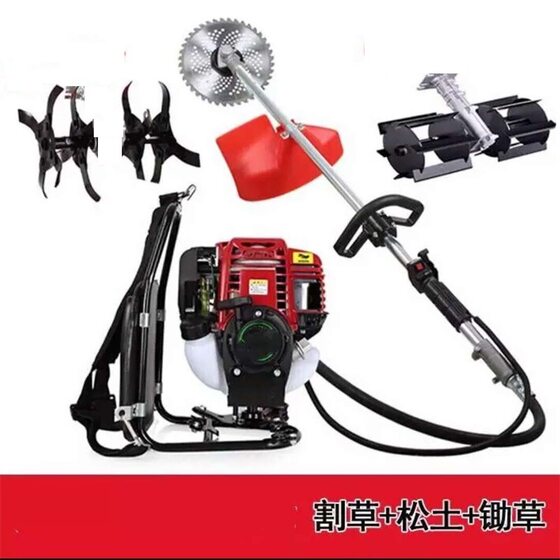 Wholesale side-hanging two-stroke lawn mower gasoline small multi-functional agricultural lawn mower for soil reclamation