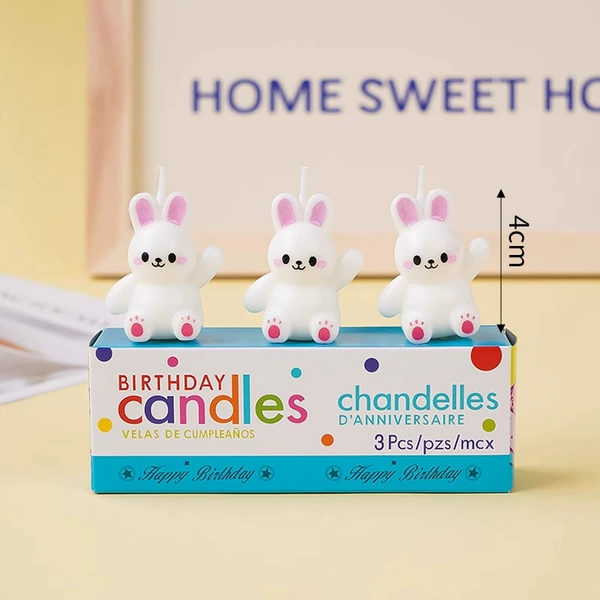 Rabbit, candle, Korean style, 3 pieces