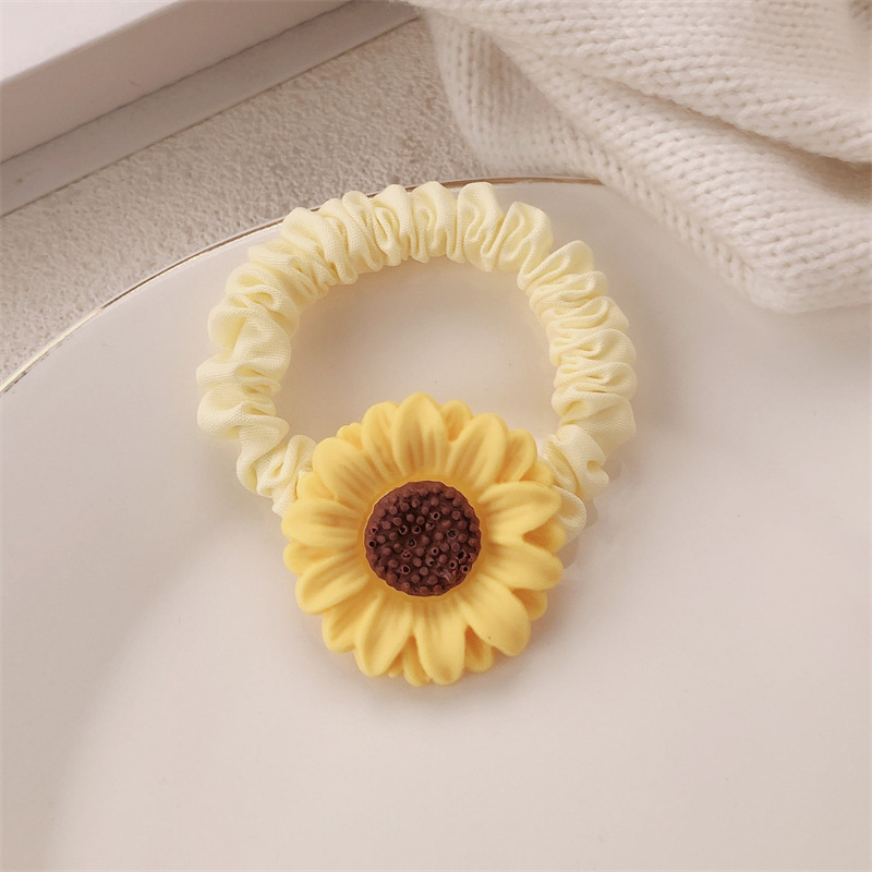 Bosque girasol cabello anillo elástico para el cabello adornamiento de cabello super仙 pequeña cuerda de cabeza fresca cuerda de cabello de cola de caballo de niña
