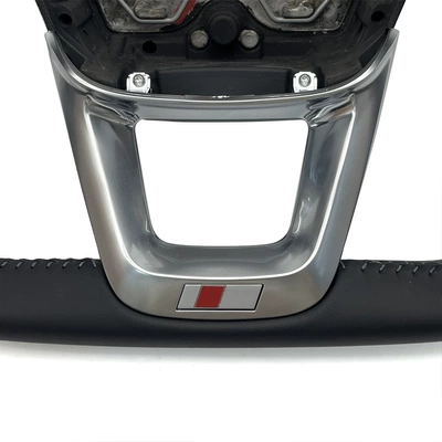 Steering wheel model, semi-perforated with white stitching
