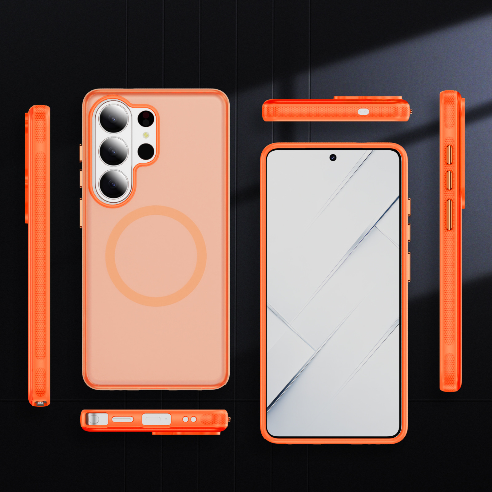 防滑纹设计肤感漆磨砂手机壳适用于S26 ultra磁环加厚热销保护套