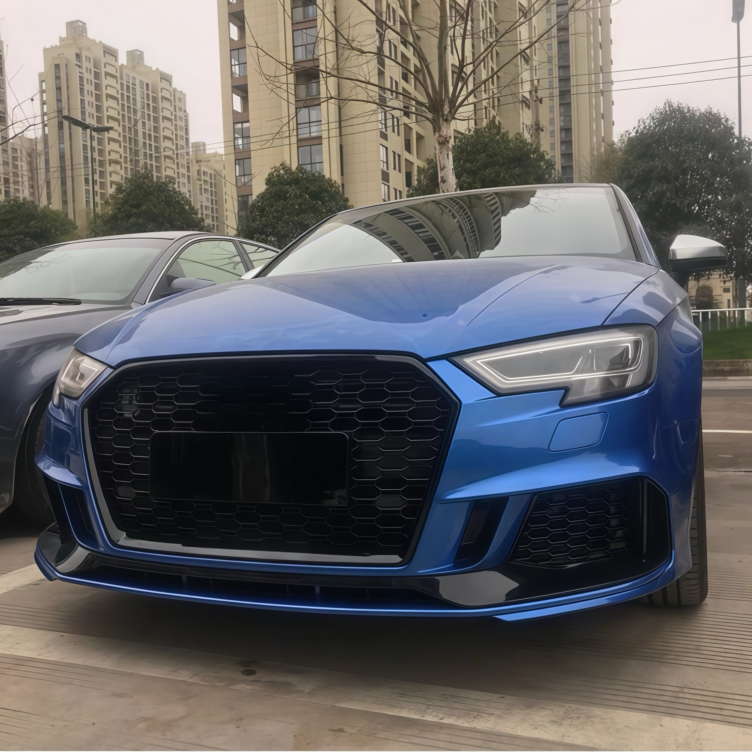 17-20 Models Are Suitable for Audi A3 Modification and Upgrade to Rs3 Large Body Kit Front Face, A3-Specific Rs3 Grille Bumper