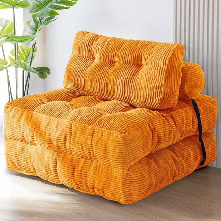 Sofá comprimido, sillón perezoso portátil, plegable, cómodo, para sala de estar, dormitorio, envasado al vacío en rollo.