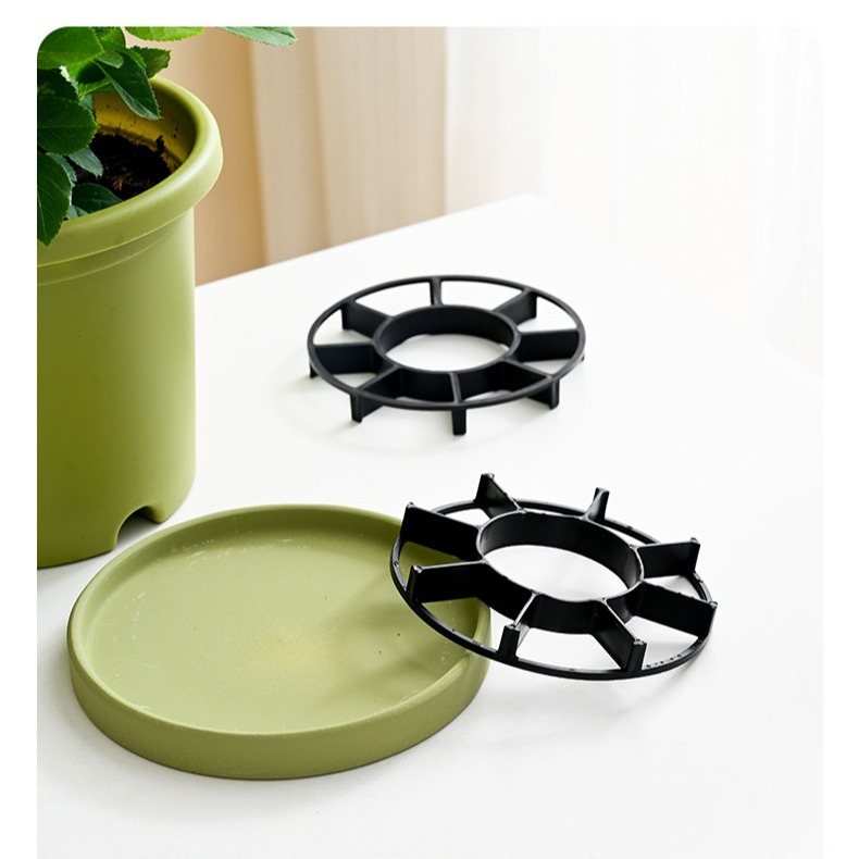 植木鉢の足のプラスチックの植木鉢の底の支えの底の通風の通気性の防腐根の防黒腐プラスチックの家庭用植木鉢のマットの高さ