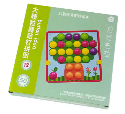 Gran granular botón de hongos puzzles clavos de la educación temprana de los niños de América iluminación de la inteligencia del color Juguete combinado de inserción