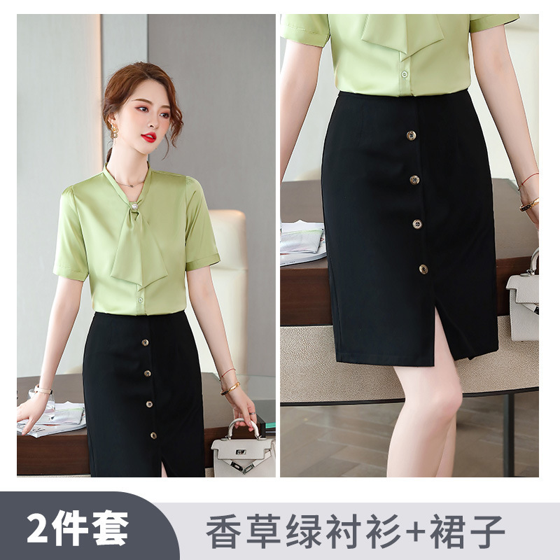 Vanilla green shirt + skirt