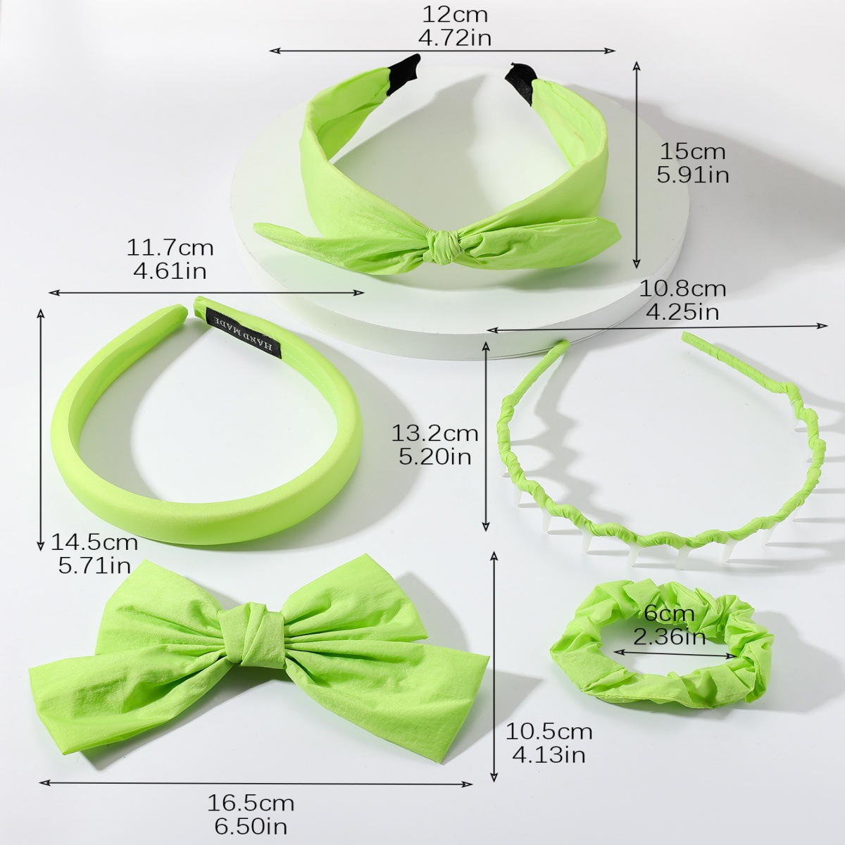 Nuevo conjunto de ropa de lluvia para el cabello arco verde abrazadera para el cabello de verano fruta verde collar cuerdas para el cabello cabeza de lavado de cara
