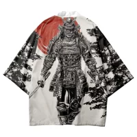 Трансграничный хит продаж, кардиган Ukiyo-e Wave Cat, кимоно с рукавами три четверти, летний повседневный кардиган с 3D принтом, халат для мужчин