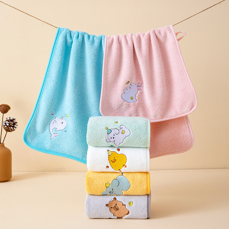 入浴用コーラルベルベットフェイスタオル、子供用ドライヘアタオル、厚手のタオル、吸水性、抜け毛しにくい、柔らかい子供用タオル|undefined