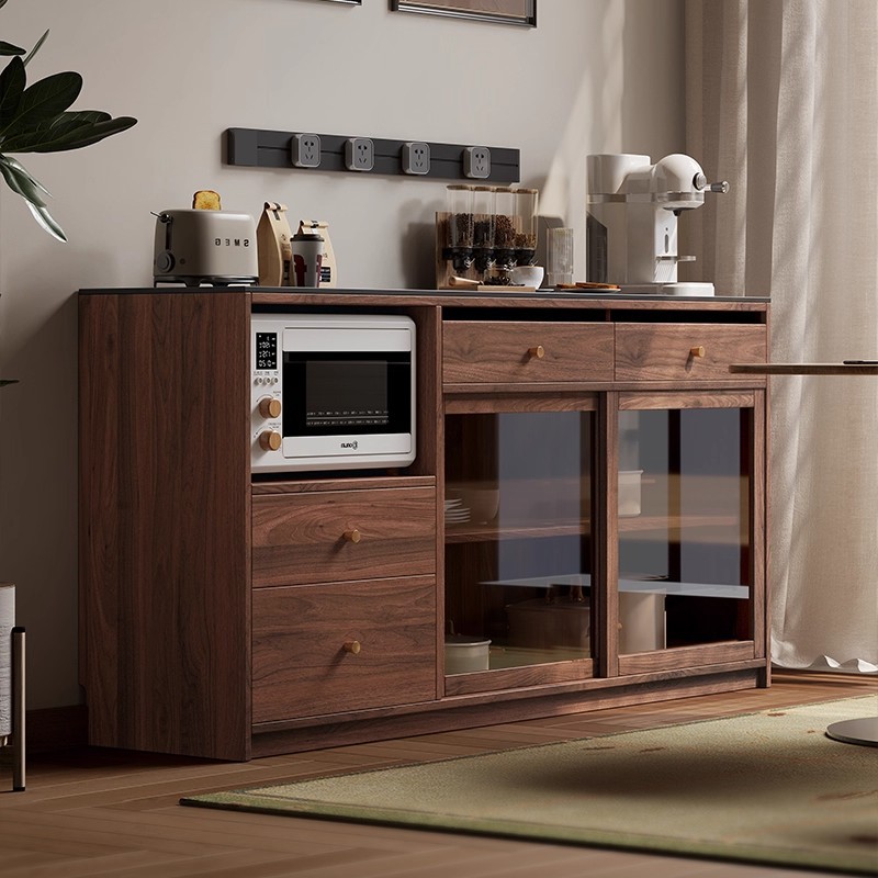 Medieval Style Solid Wood Slate Sideboard Against the Wall Integrated Multi-Functional Storage Cabinet Kitchen Storage Cabinet Tea Cabinet Cabinet